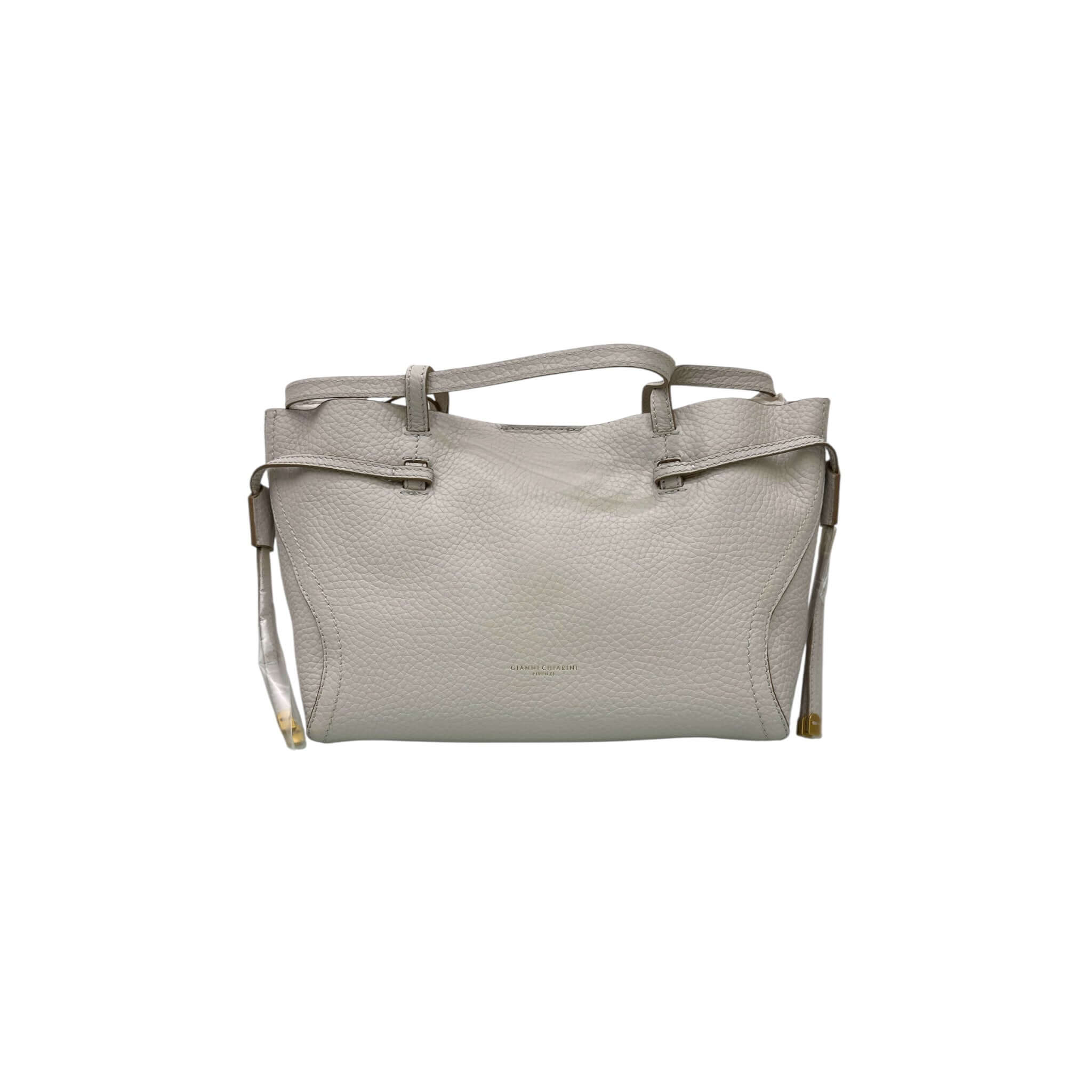VIOLETTE by Gianni Chiarini, sophisticated grey leather bag with contrasting stitching and versatile design.
