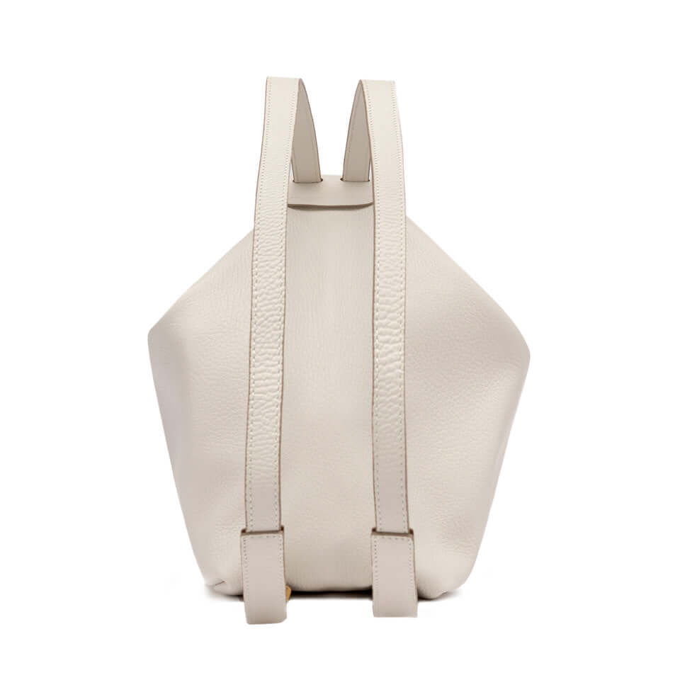 Guia by Gianni Chiarini Firenze, white leather backpack with two adjustable straps, practical and stylish design.