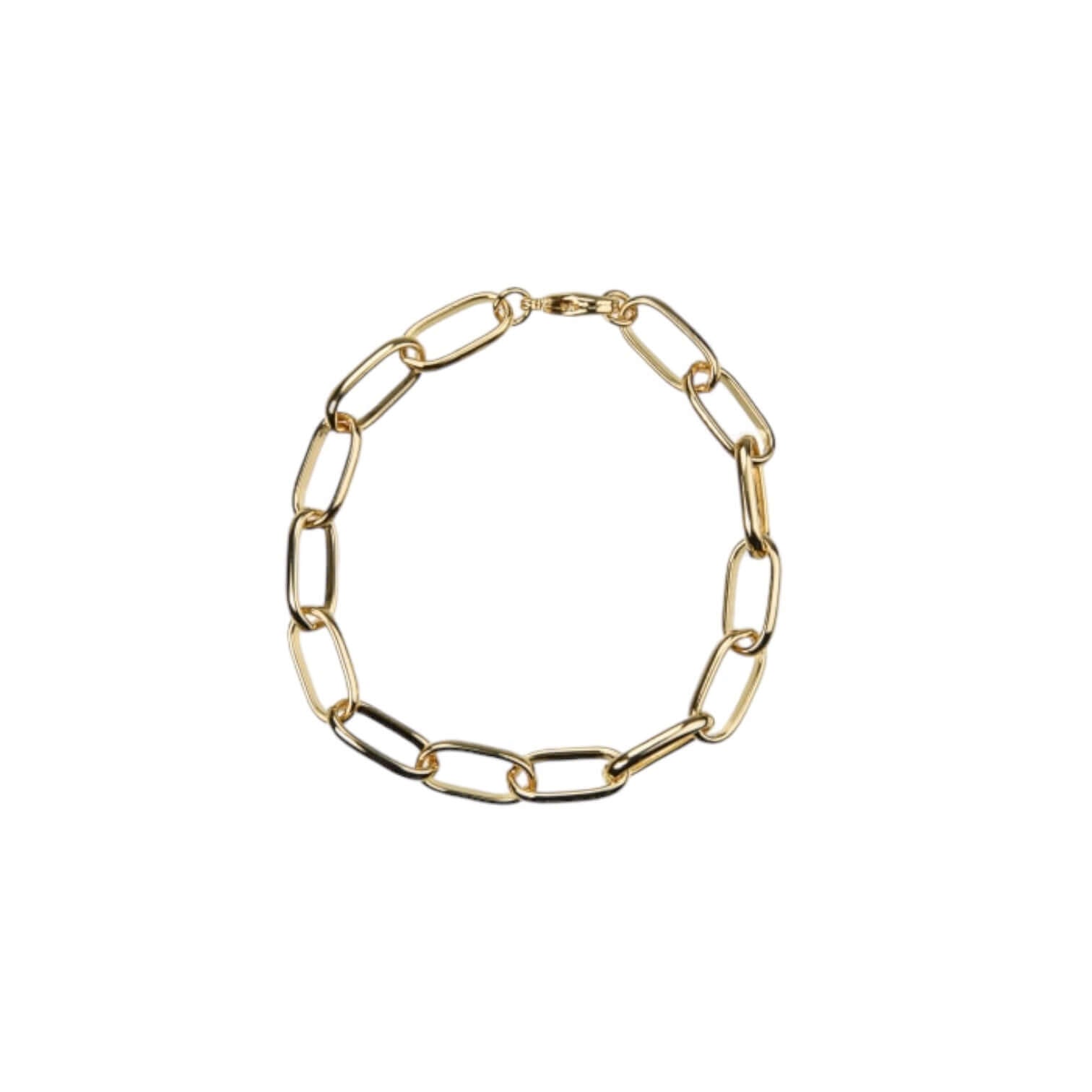 Bracciale Catena Grande in ottone, placcato oro 18 carati, elegante bracciale dal design moderno.