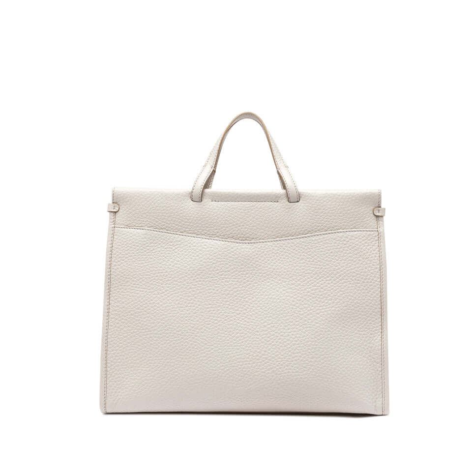 LAVINIA by Gianni Chiarini Firenze, elegant work bag in cream leather with dual handles and zip closure.