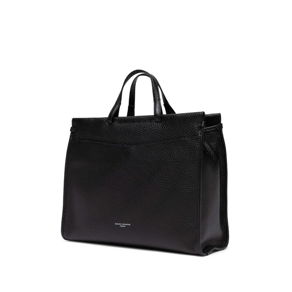 Lavinia borsa da lavoro in pelle grani maxi, con doppia portabilità e tasca porta pc, ideale per donne dinamiche.