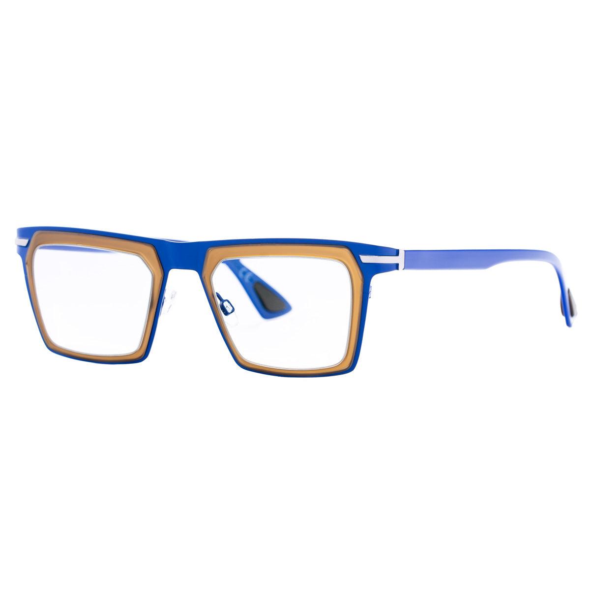 occhiali da sole unisex LOS ANGELES C3 con montatura blu e dettagli beige, collezione Metal Alessandro Del Piero