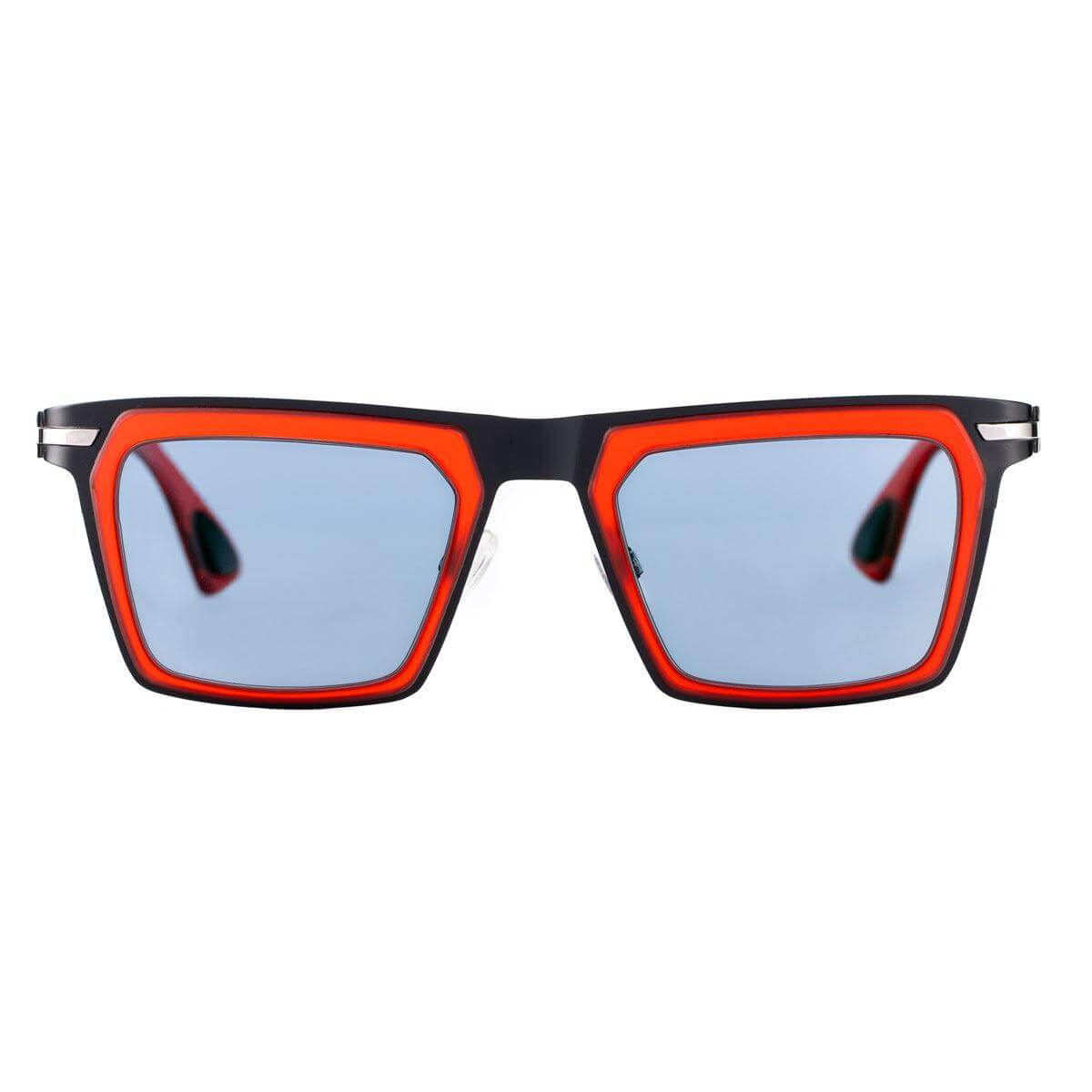 LOS ANGELES C5 occhiali da sole unisex con frontale nero e dettagli rossi, design audace di Alessandro Del Piero.