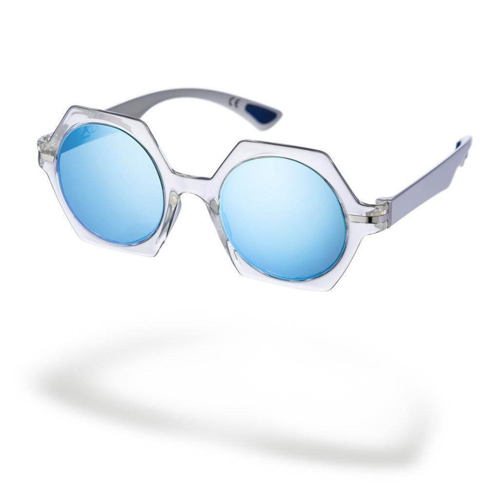 Occhiali da sole MARIA CHIARA C5 con lenti azzurre e design elegante del marchio Alessandro Del Piero.