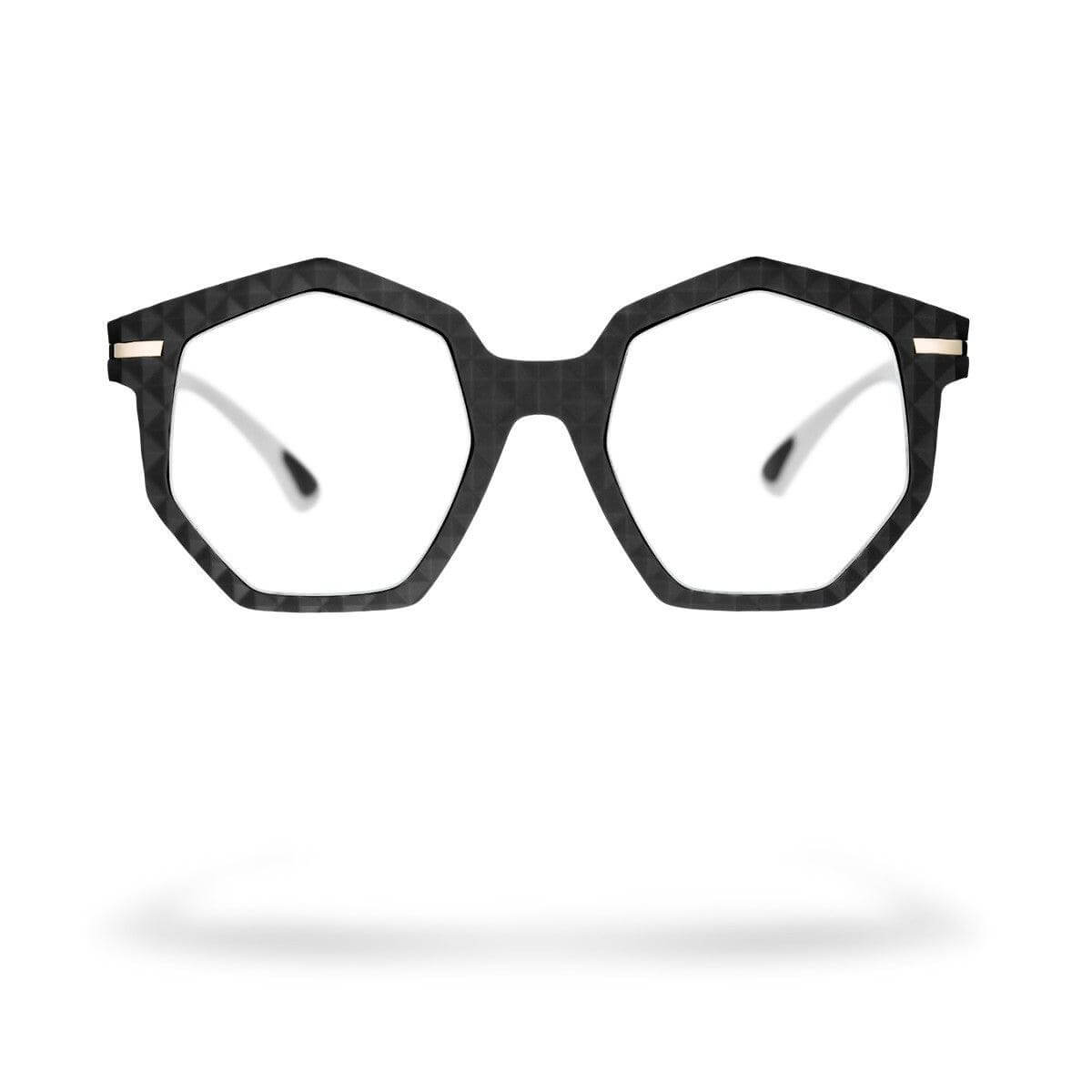 MARTA C5 occhiali da sole donna neri con texture geometrica della collezione Flexo di Alessandro Del Piero.