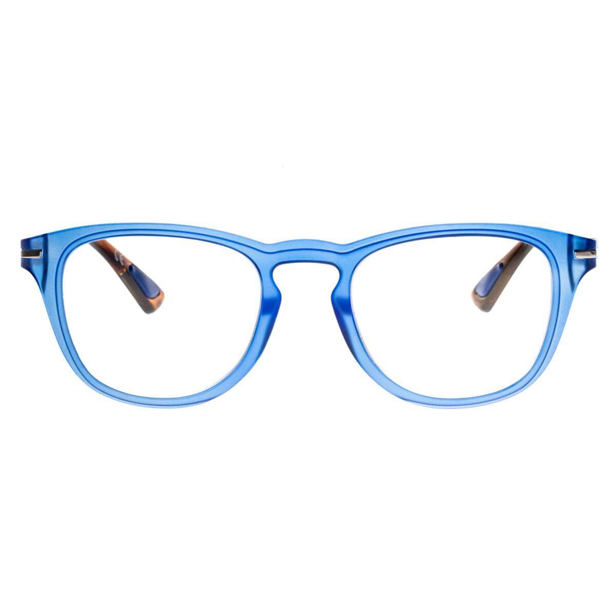 MAX C3 occhiali da sole da uomo con montatura blu e aste color avana, eleganza e modernità.