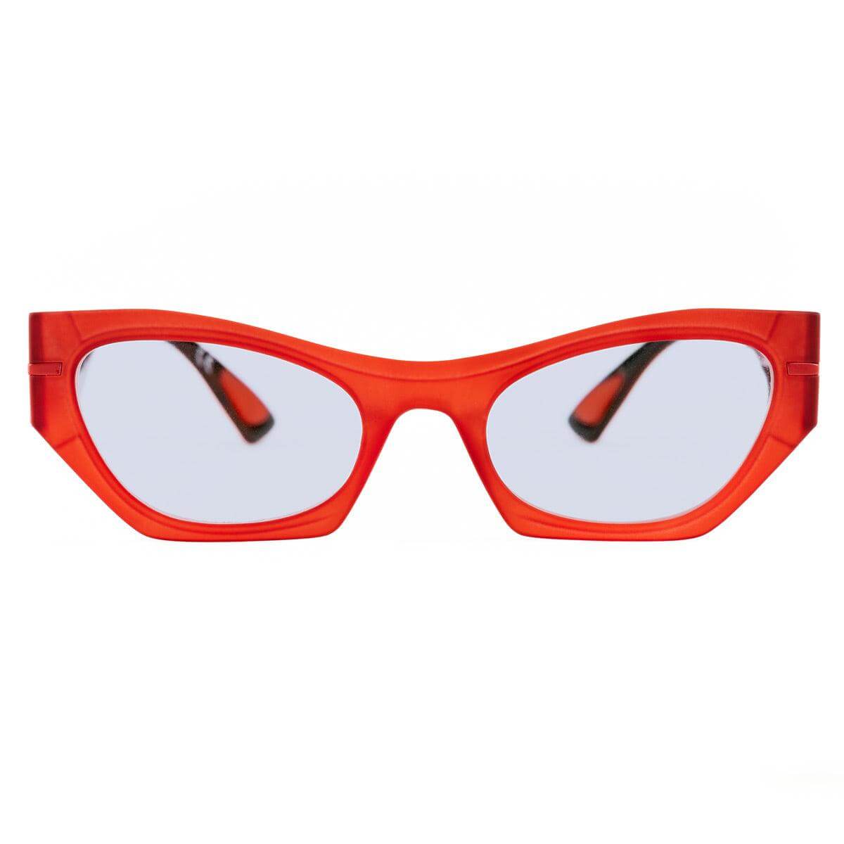 MONICA C79 occhiali fotocromatici da donna cat-eye con frontale rosso e lenti grigie