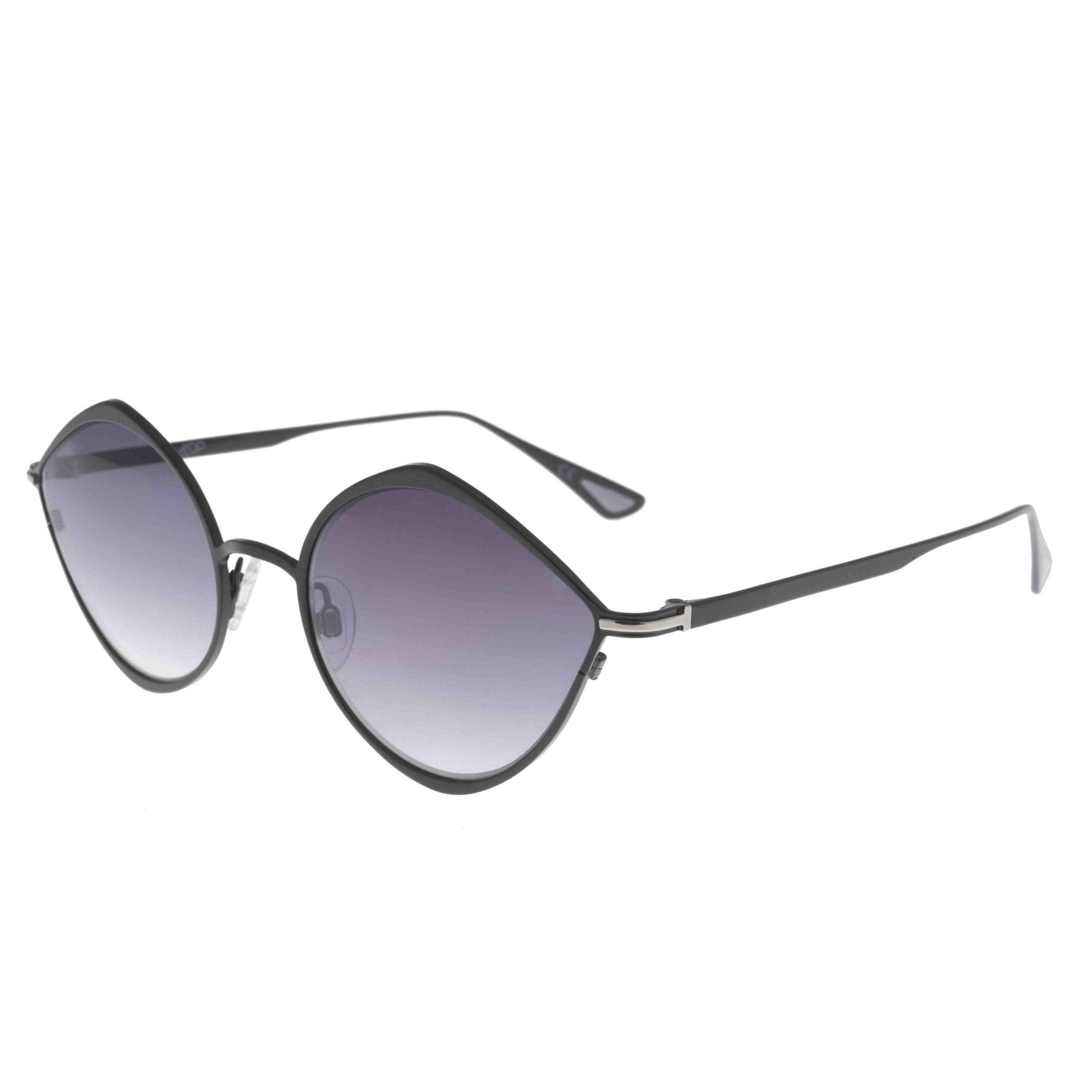 Occhiali da sole NAOS C1 della collezione Metal di Alessandro Del Piero, con montatura nera e lenti grigie sfumate.