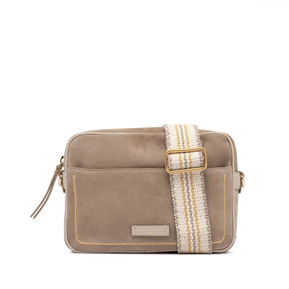 Nina by Gianni Chiarini Firenze: stylish square shape crossbody bag in hammered leather, featuring woven strap and zip closure.