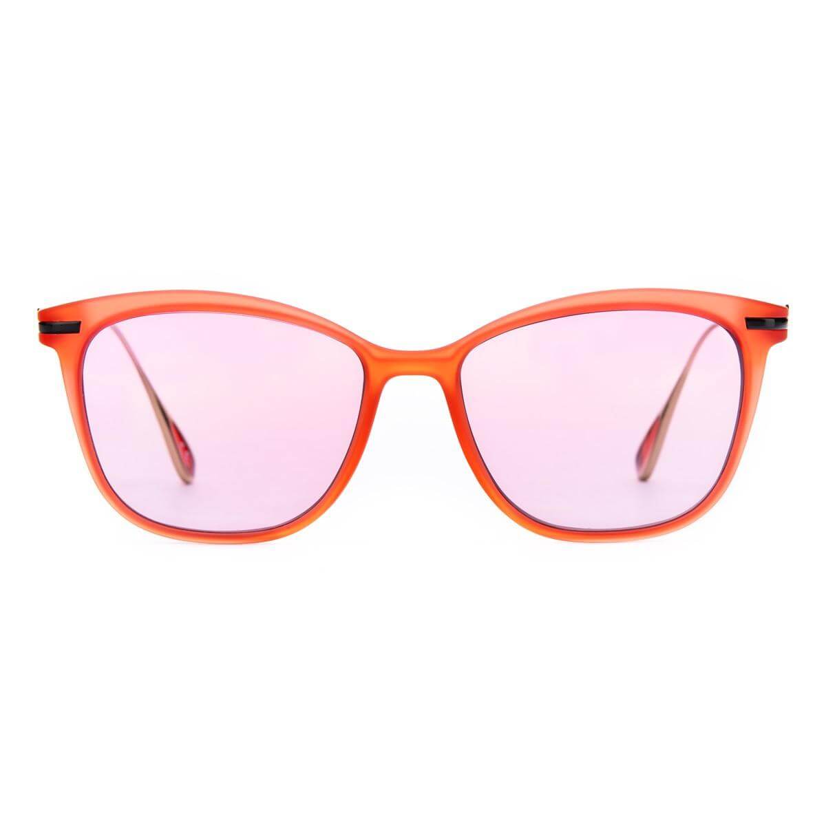 Occhiali AGUA C5 in colore arancione con lenti rosa, modello innovativo della collezione Titanium.