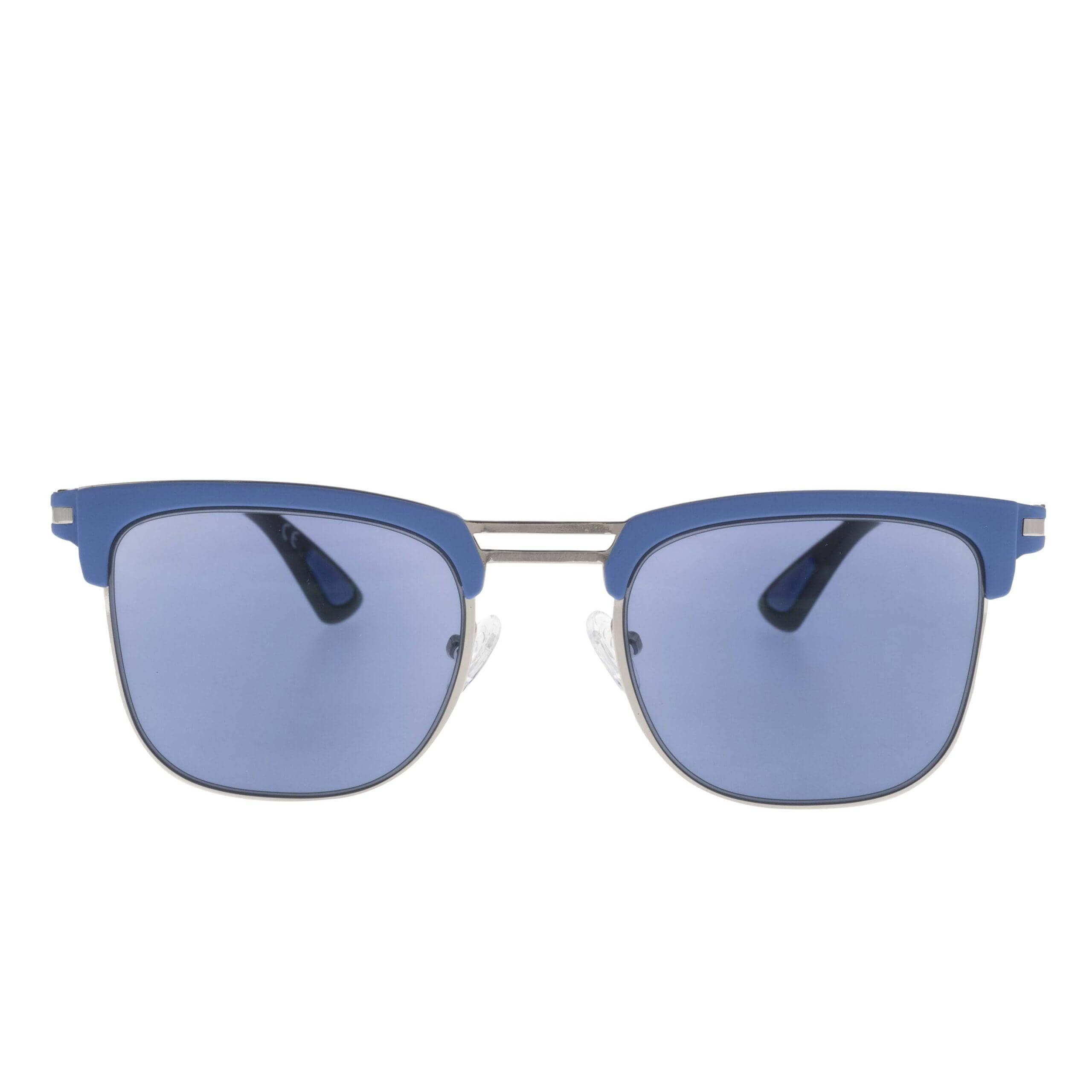 ZEUS C3 occhiali da uomo con montatura rettangolare blu e aste nero lucido, design audace e raffinato.