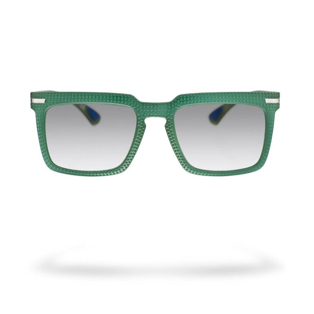 CAVA C6 BIS occhiali da sole verde con effetto tridimensionale e design geometrico innovativo.