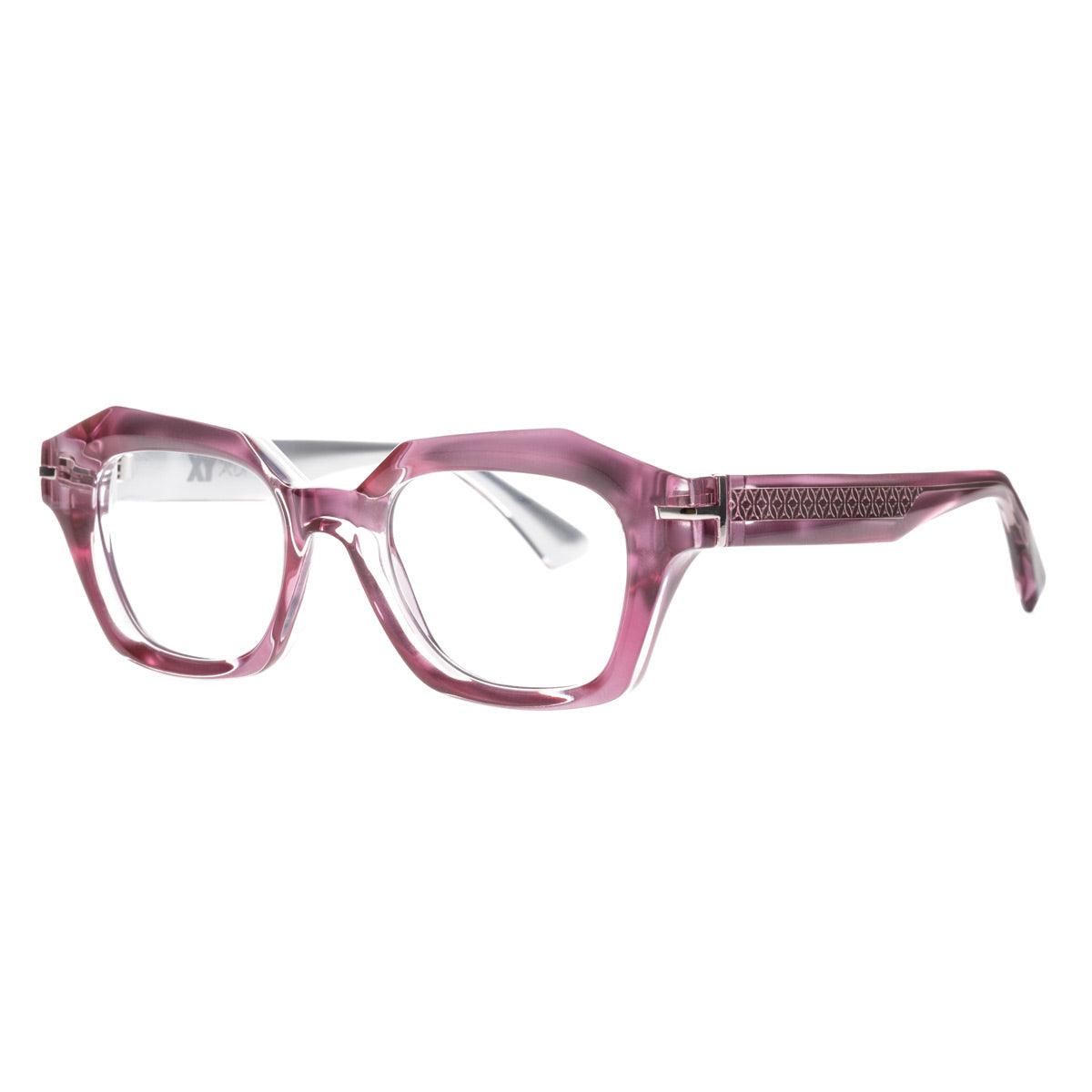 OCONUT GROVE C48 glasses in pink and silver with bold design and metallic details by AirDP.