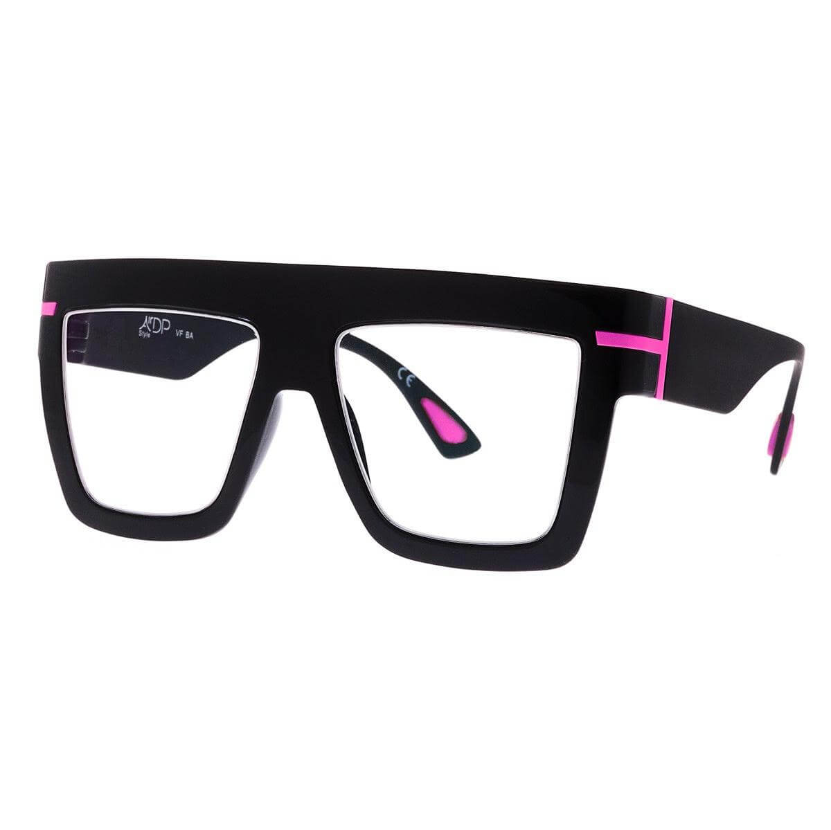 LEONARDO C1 occhiali oversize con dettagli rosa, modello della collezione Over per un look glamour.