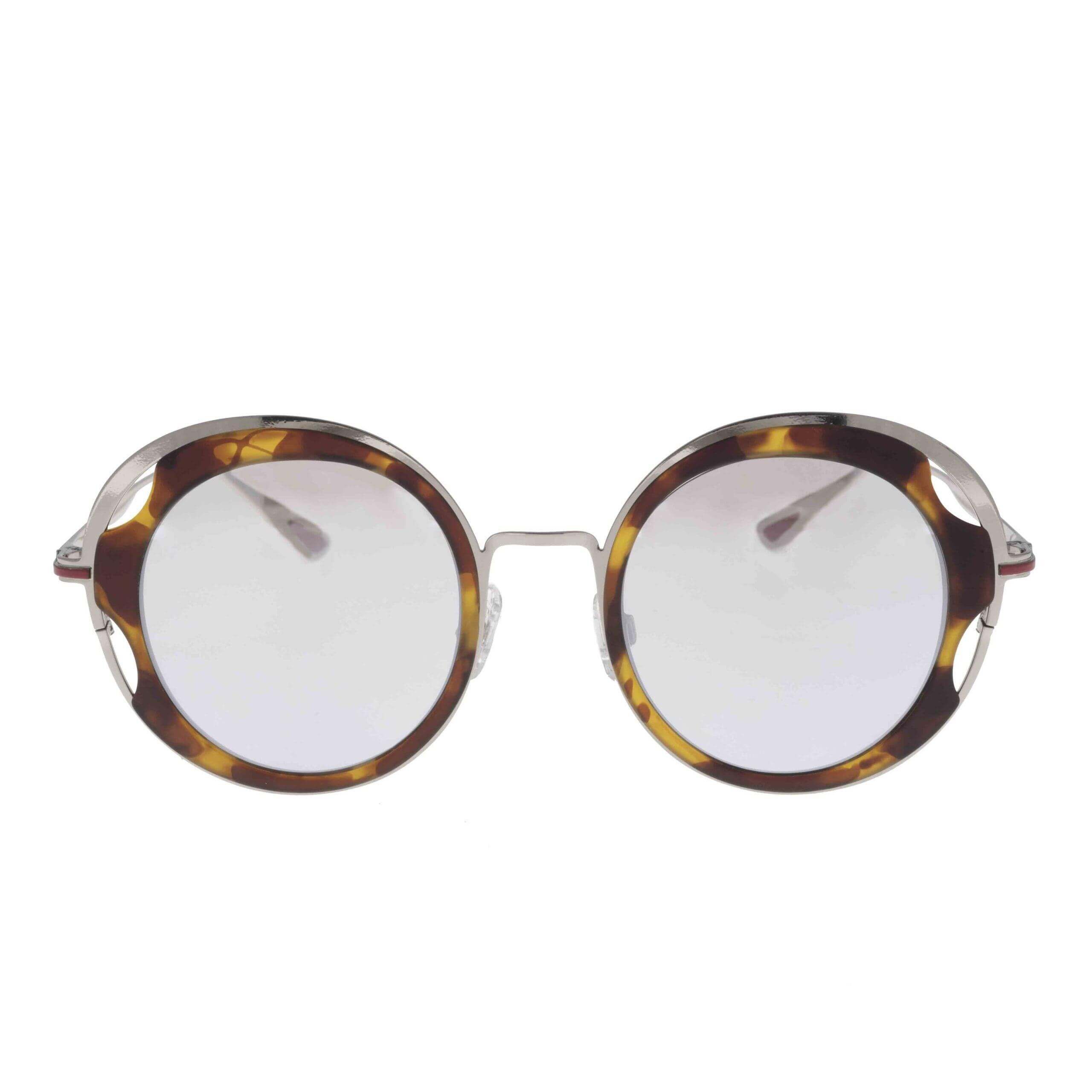 Occhiali da sole rotondi VEGA C6 con frontale tartarugato, stile elegante e moderno di AirDP Style.