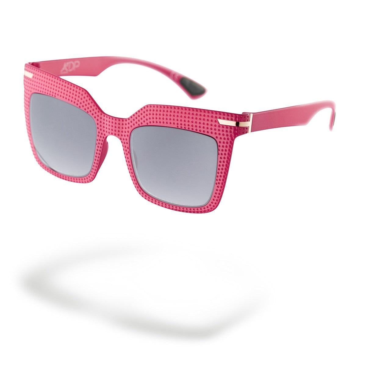 SILVIA C2 BIS occhiali da sole rosa con lenti grigie, parte della Collezione Flexo, elegante e distintivo.