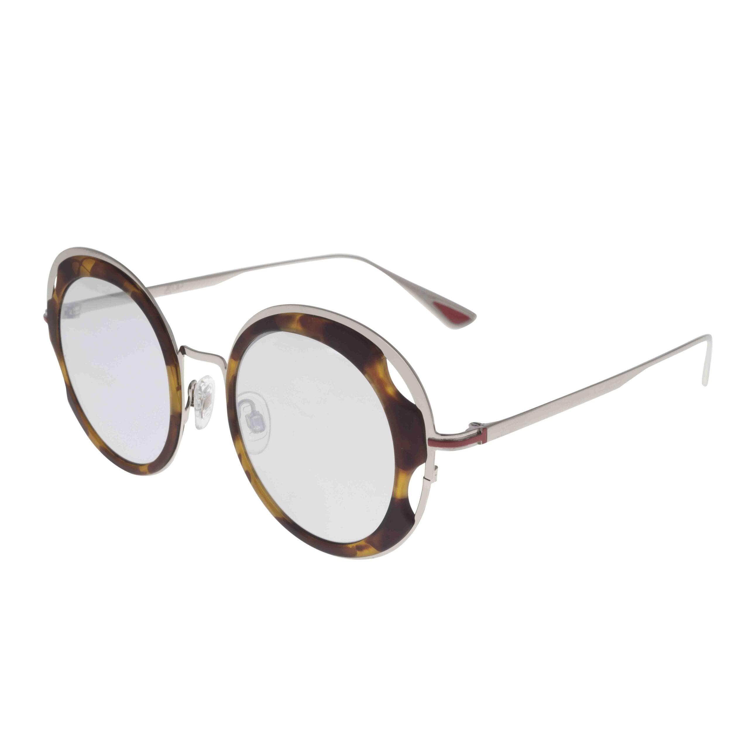 Occhiali da sole VEGA C6 in stile Metal di AirDP, design rotondo con dettagli tartarugati.