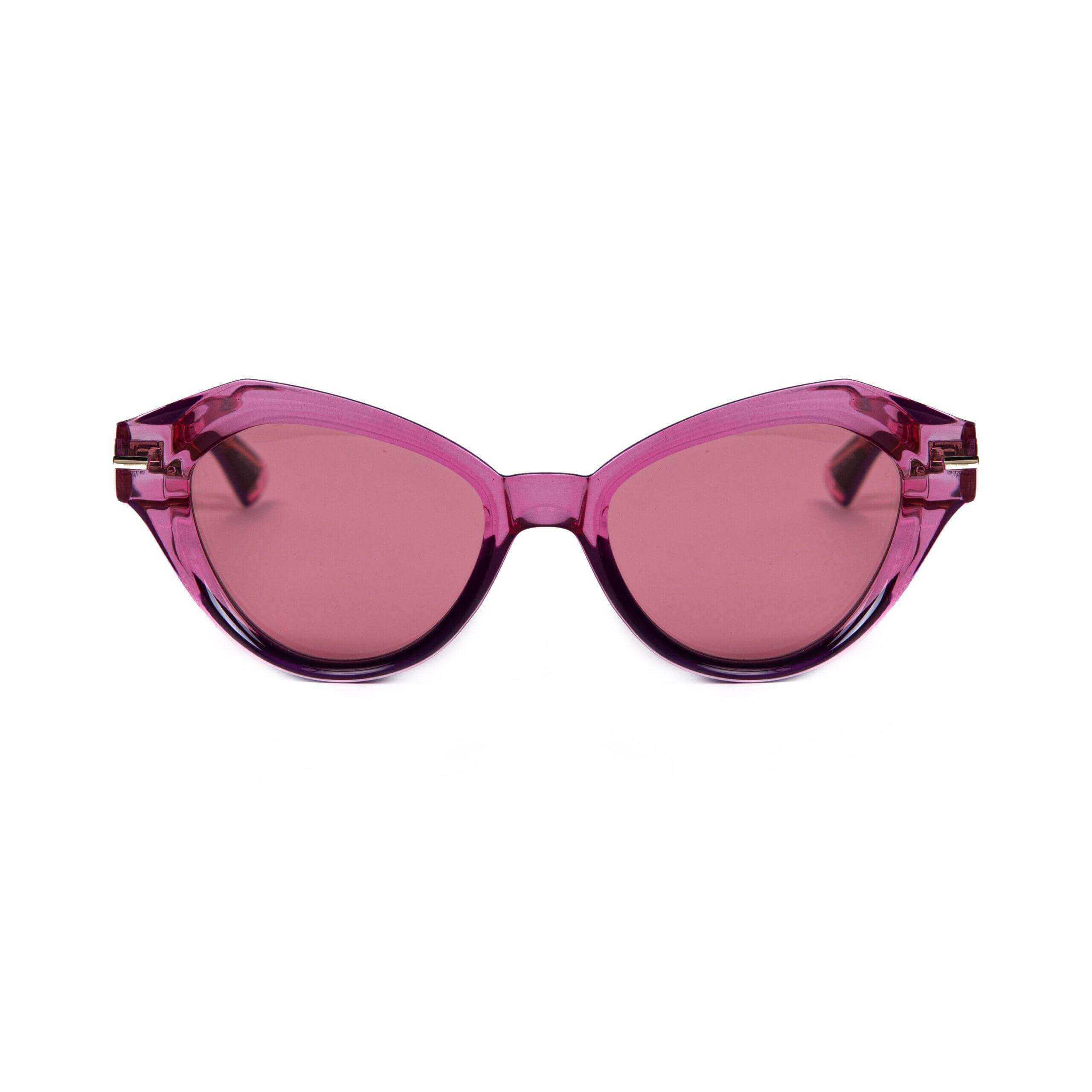 BAL HARBOUR C28 sunglasses with dark pink frame and lenses, showcasing modern elegance and sophistication.
