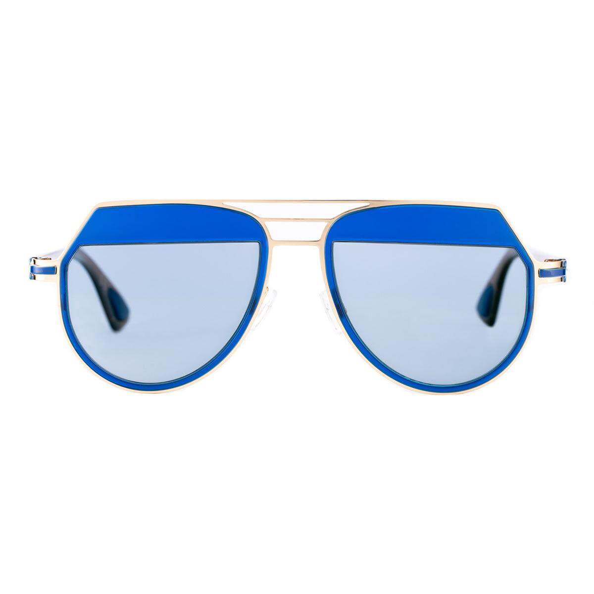 CAPE TOWN C5 sunglasses with blue lenses, sophisticated design, elegant metal details, lightweight and ergonomic.