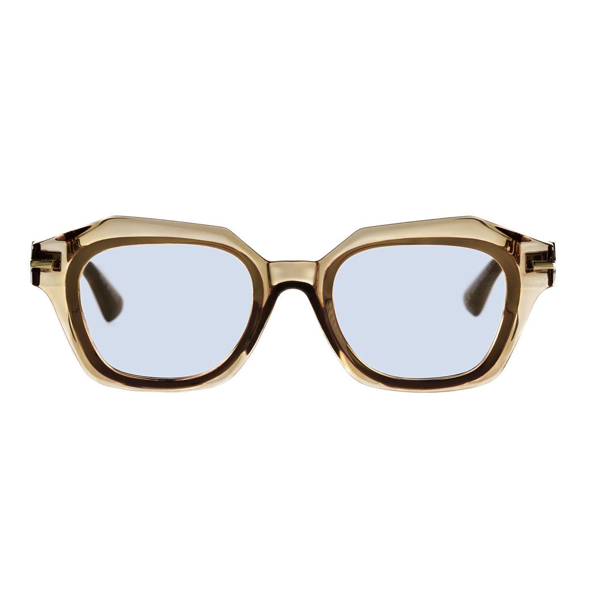 COCONUT GROVE C52 occhiali con frontale trasparente e ambra, cerchi ambra, aste con anima gold.