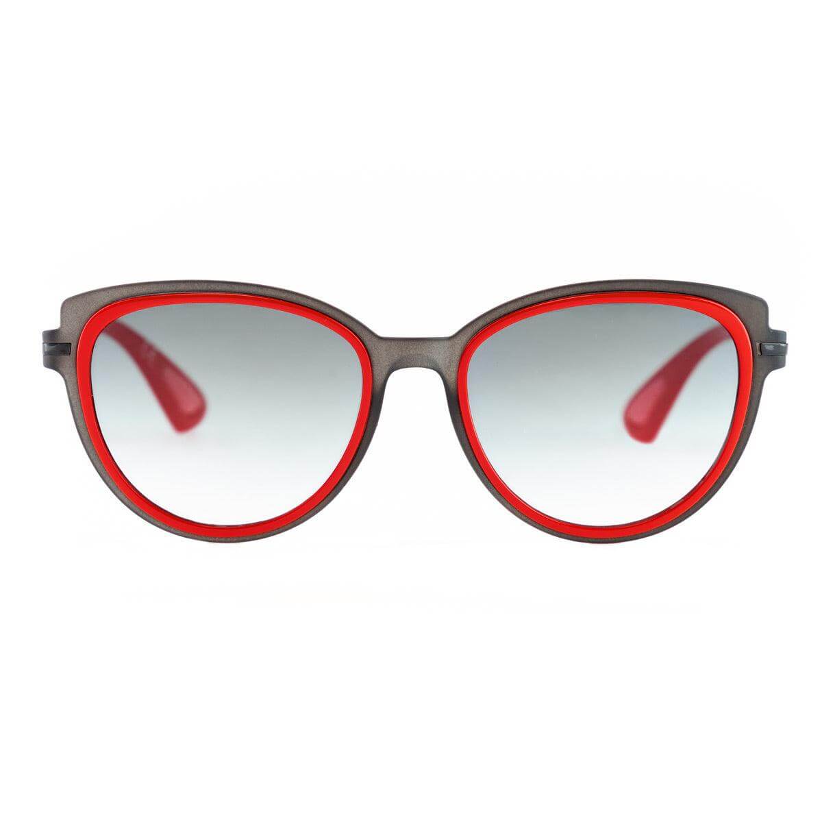 MARA C73 occhiali da sole donna stile gatto con frontale grigio e dettagli rossi, lenti fotocromatiche.