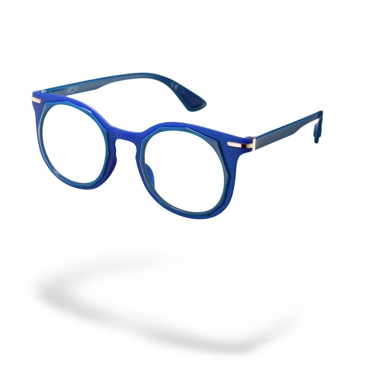 GAIA C4 occhiali con montatura blu, design leggero ed ergonomico, collezione Frame di Gaia.
