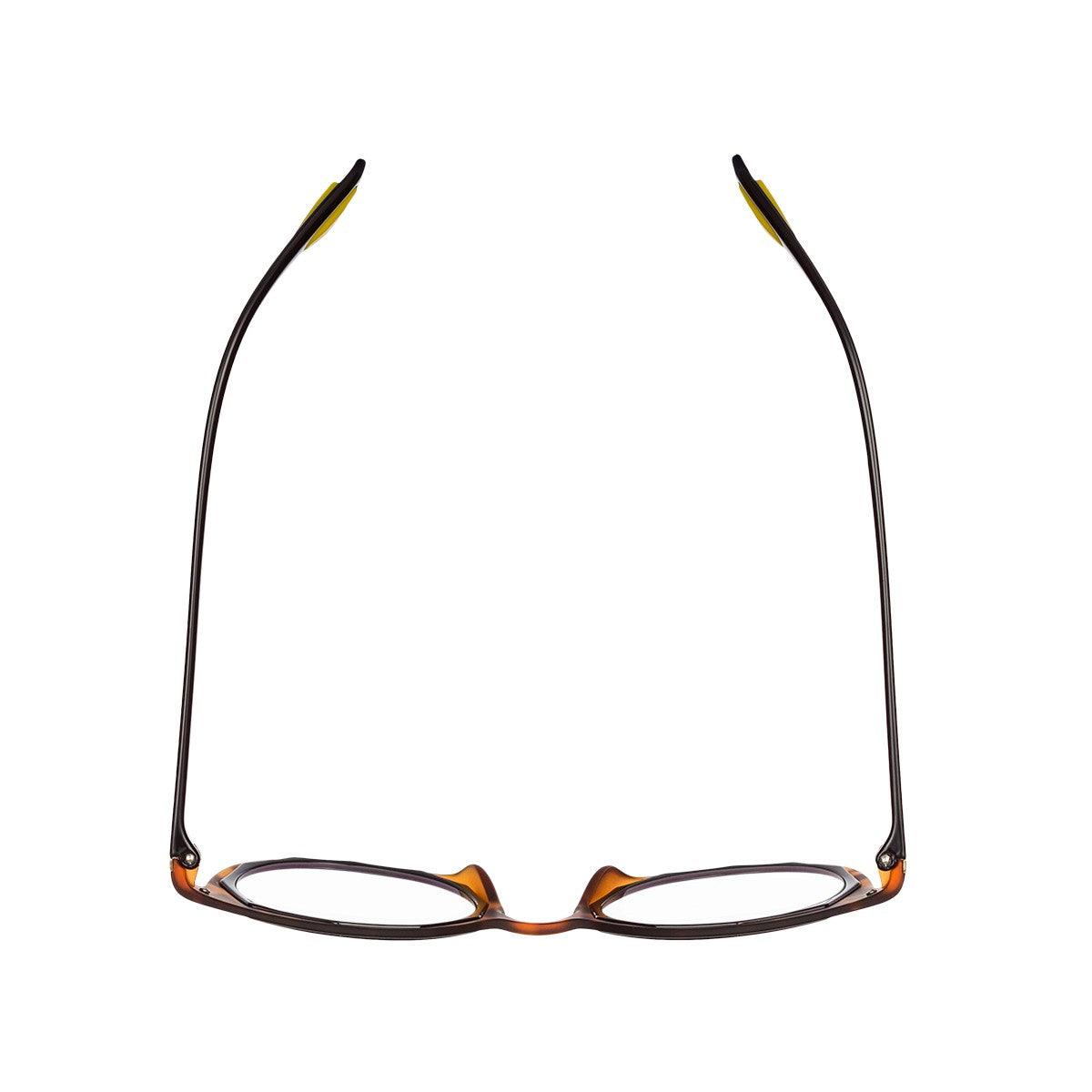 Occhiali GAIA C5, leggero ed ergonomico, con design architettonico e abbinamenti cromatici a contrasto.