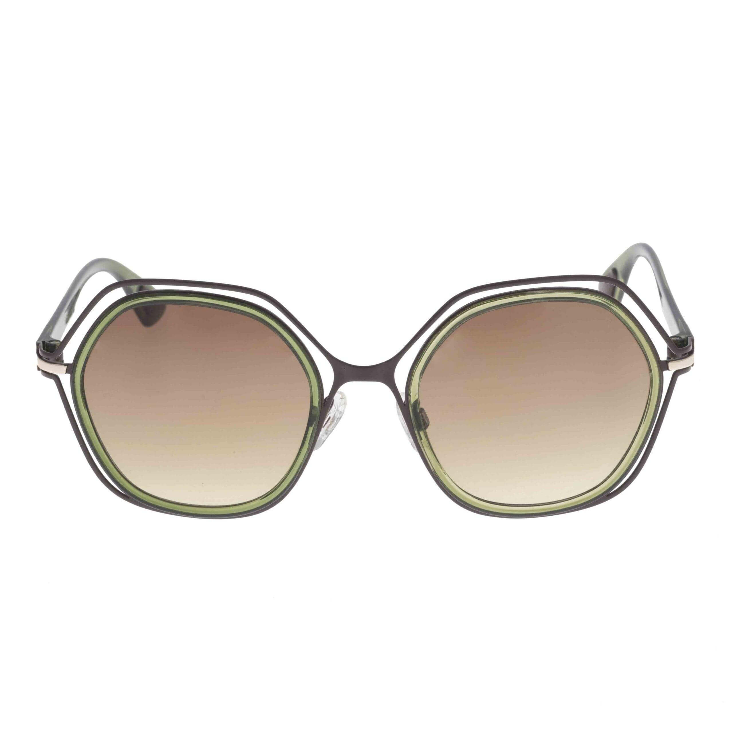 HAWAII C10 eleganti occhiali da sole con forma ottagonale e sfumature marroni