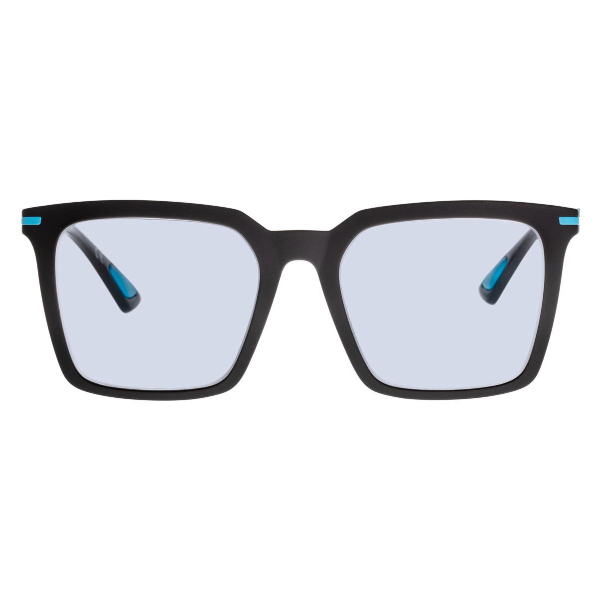LORIS C9 glasses featuring a lightweight design with trendy black frames and striking blue accents.