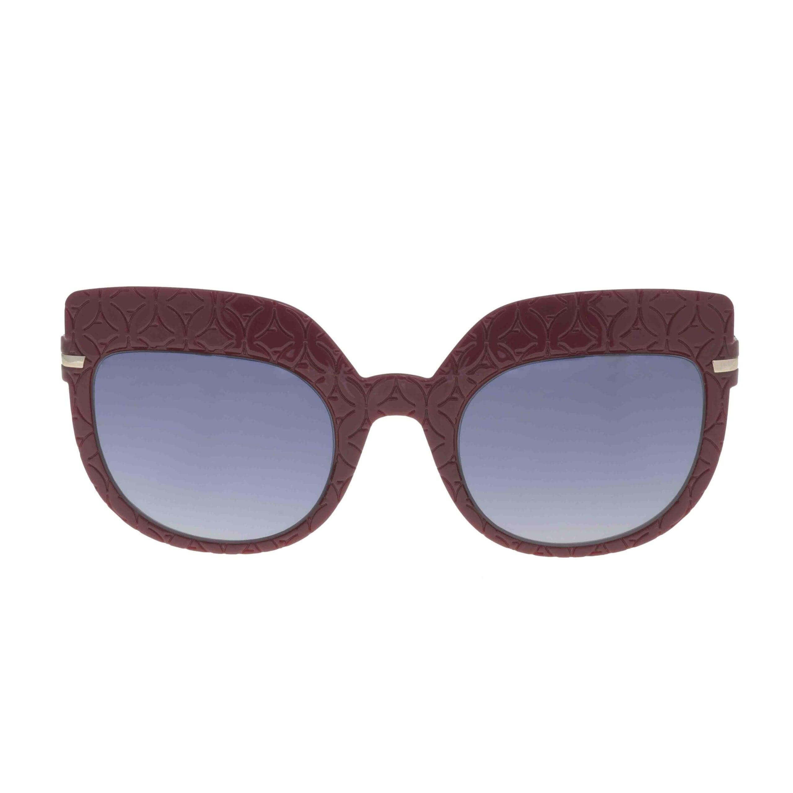 LUCIE C7 BIS occhiali donna rossi con texture geometrica e lenti fotocromatiche, firmati Alessandro Del Piero.