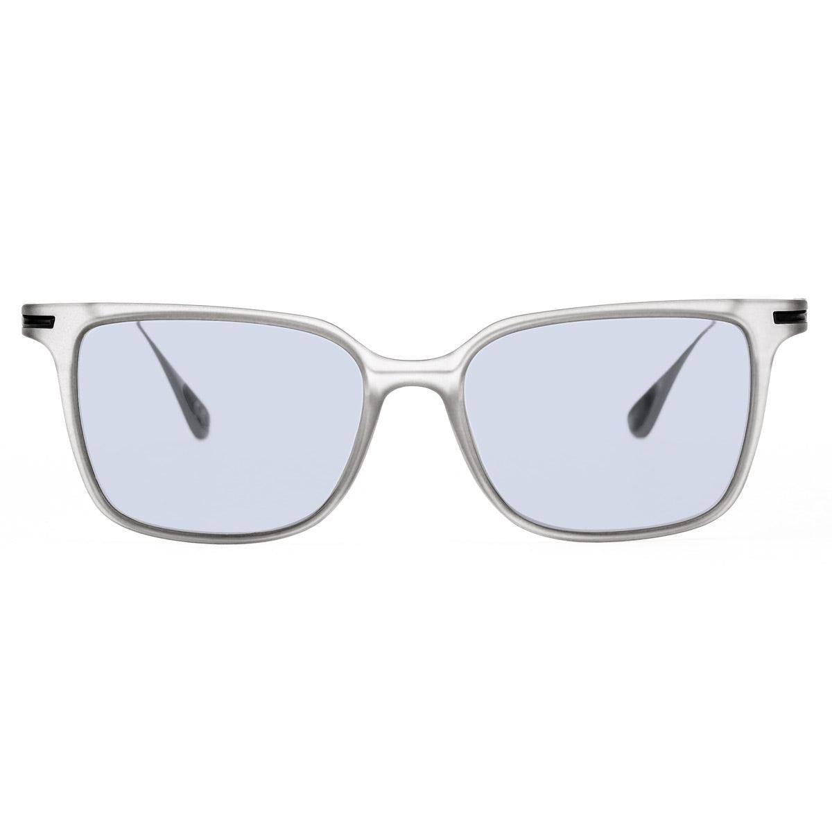 MAR C1 occhiali da sole uomo con montatura squadrata grigio e dettagli blu, firmati Alessandro Del Piero.