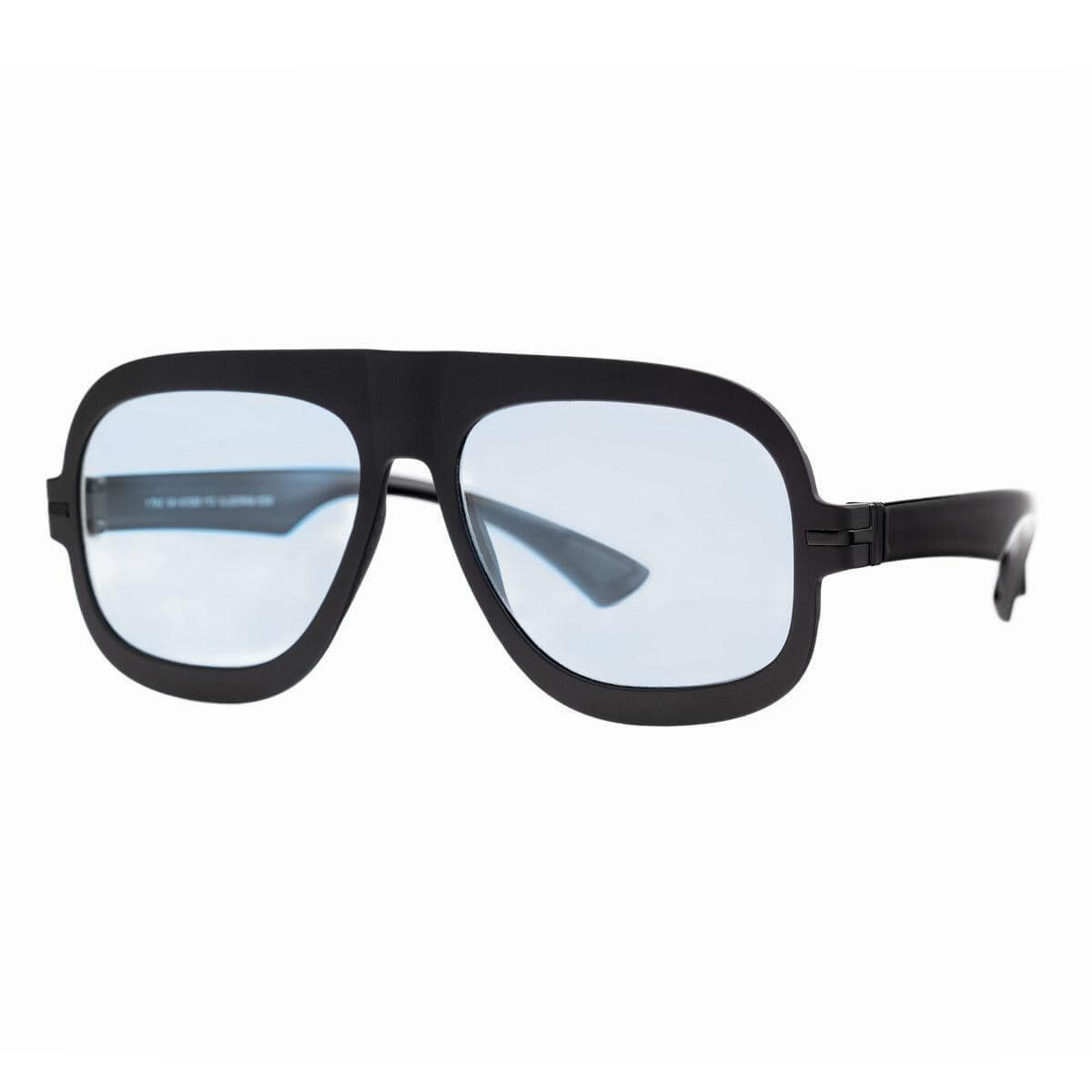 Marcello C71 occhiali da sole da uomo, design elegante con frontale nero e lenti blu.