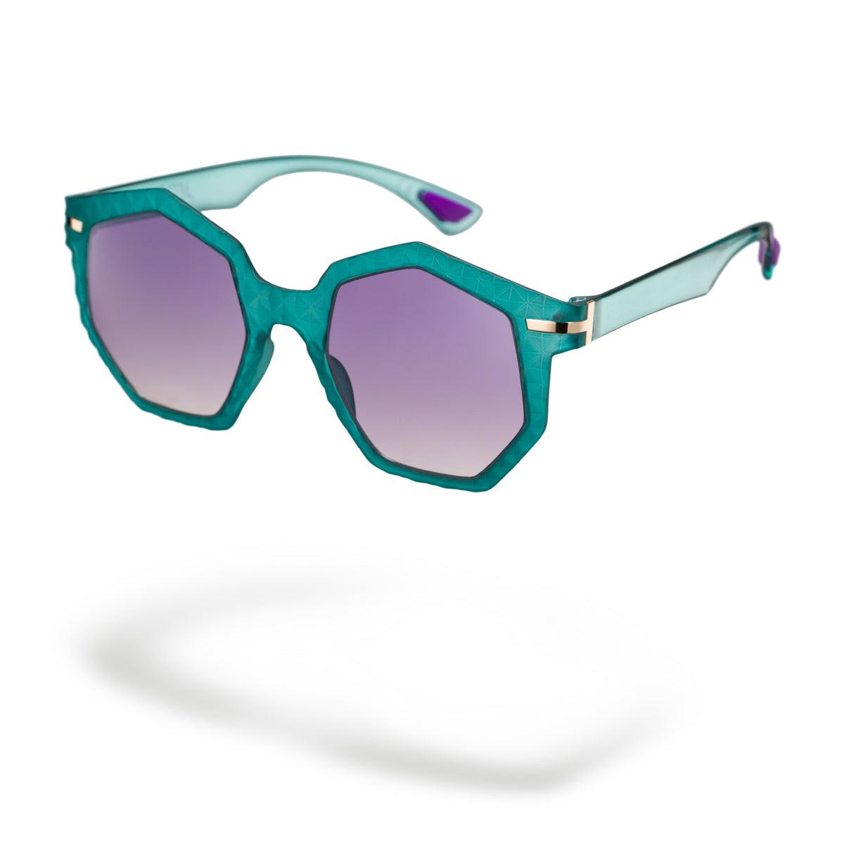 MARTA C4 occhiali da sole donna geometrico con lenti viola sfumate, eleganti e moderni.