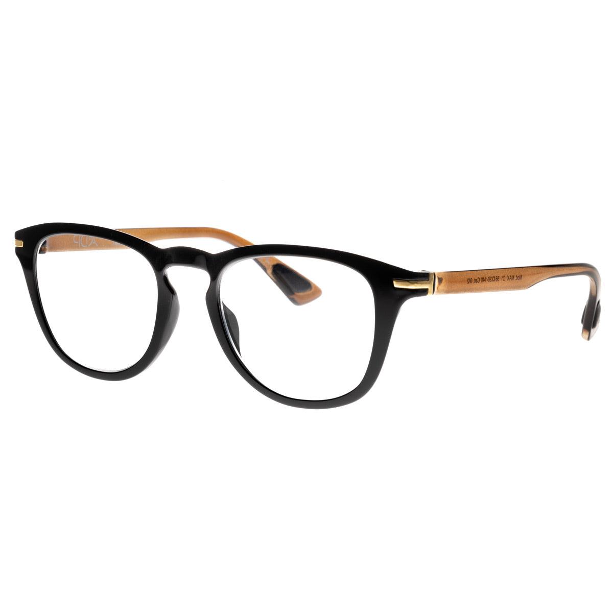 MAX C1 occhiali da sole da uomo con fronte nero e aste marroni, design elegante e comfort visivo.