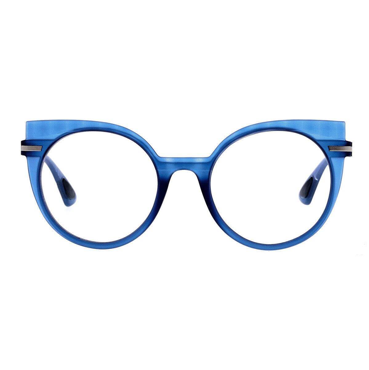 MICHELA C2 occhiali fotocromatici da donna blu con forma a gatto rotonda, collezione Frame.