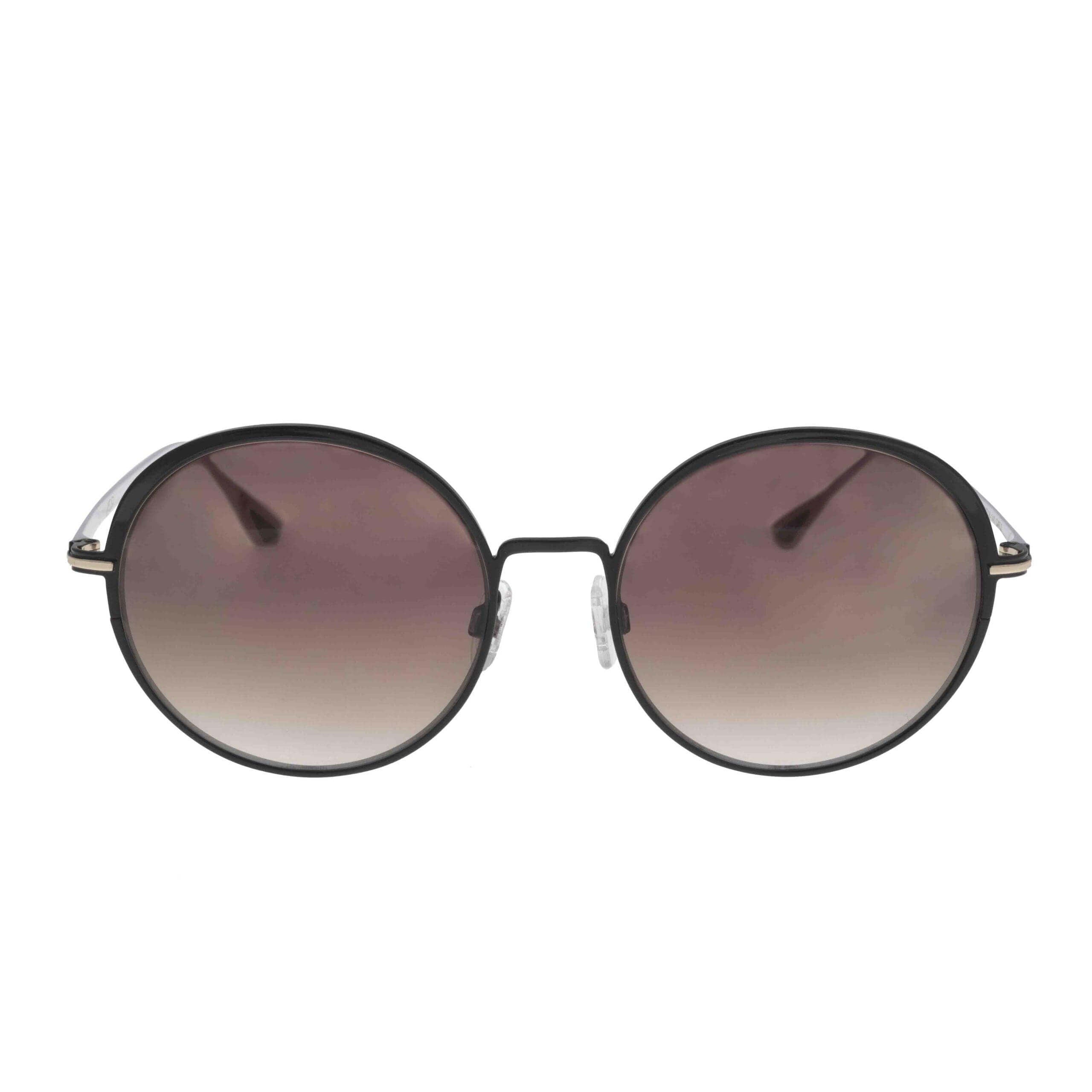 MIMOSA C2 occhiali da sole con montatura nera e aste bianche lucide dal design contemporaneo e raffinato.