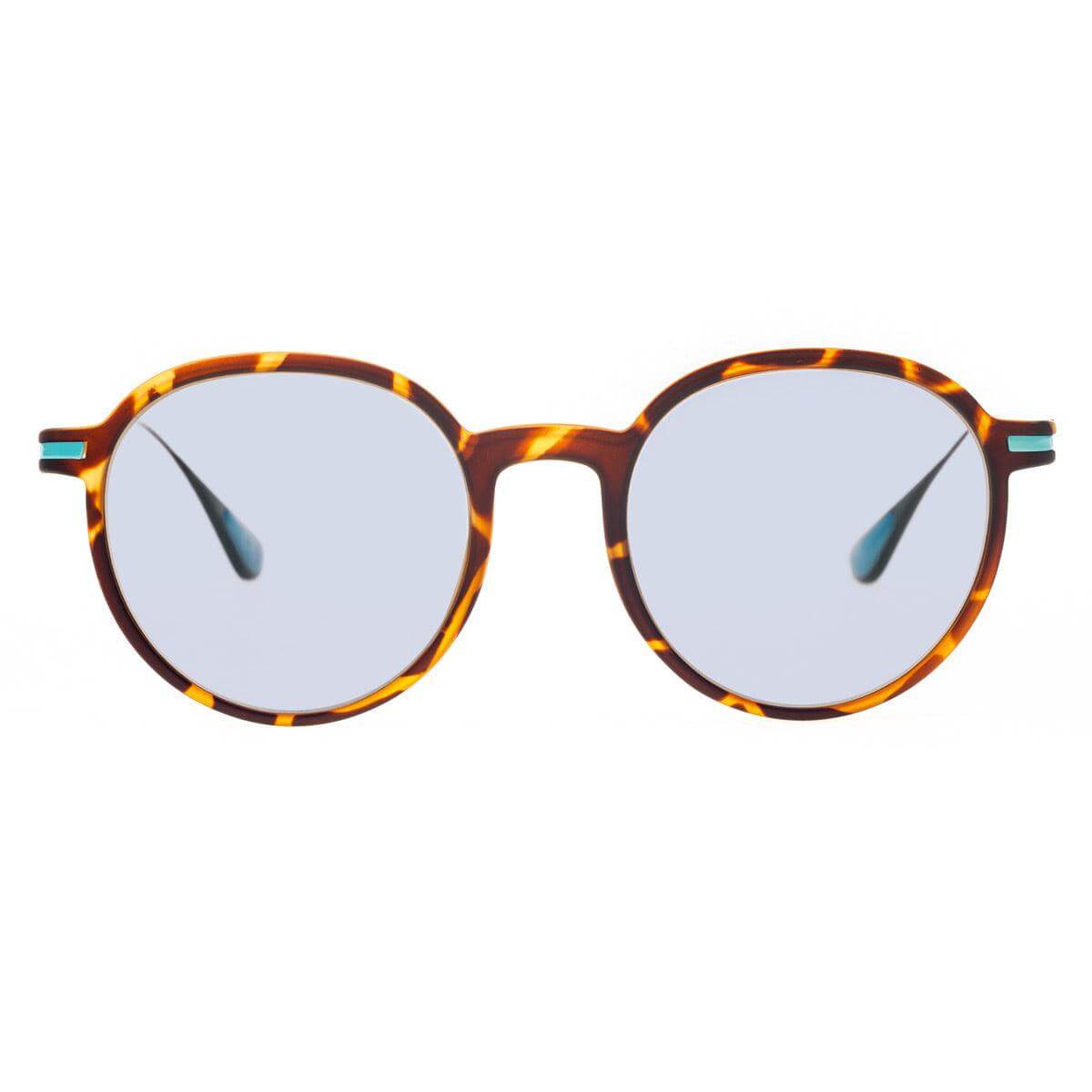 MUNDO C2 occhiali da sole unisex in titanio con frontale avana e lenti fotocromatiche grigie.