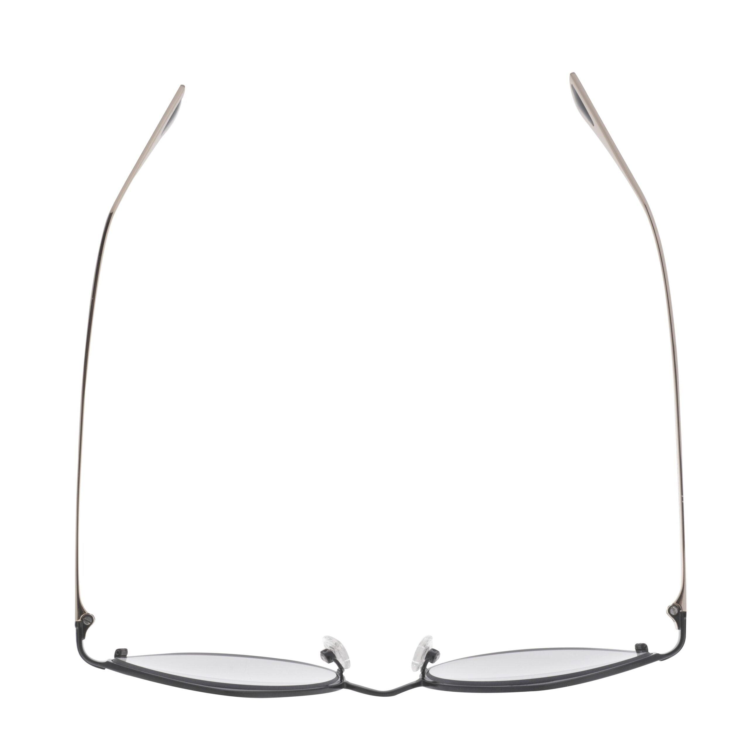 NAOS C6 occhiali unisex in metallo oro e nero opaco, lenti fotocromatiche, design elegante e contemporaneo.