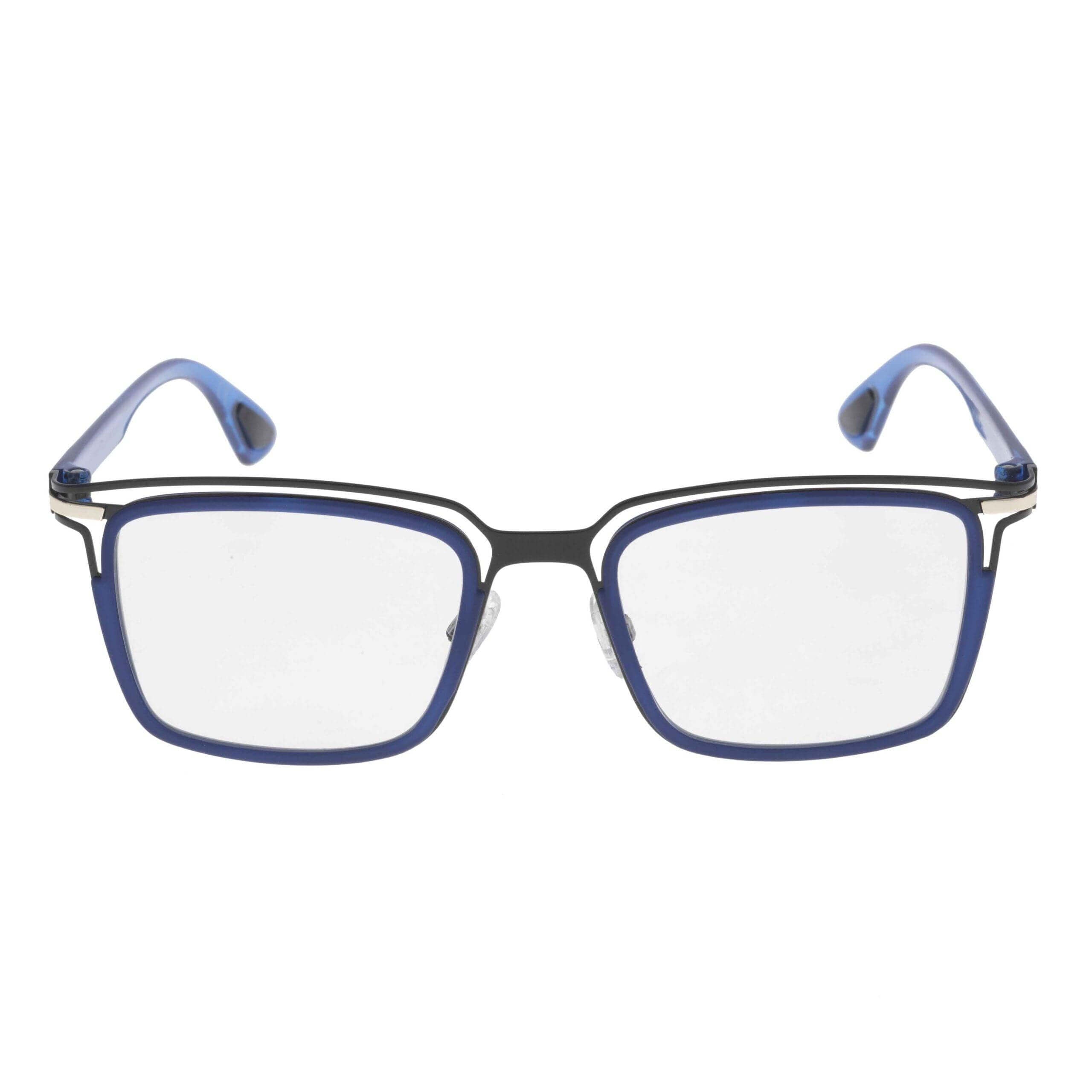 PALAWAN C10 occhiali da sole da uomo con forma rettangolare bicolor blu e nero, stile moderno e raffinato.