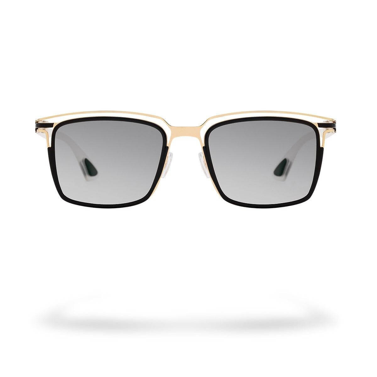 PALAWAN C3 sunglasses with shiny gold frame and gray lenses, offering a sophisticated modern style.