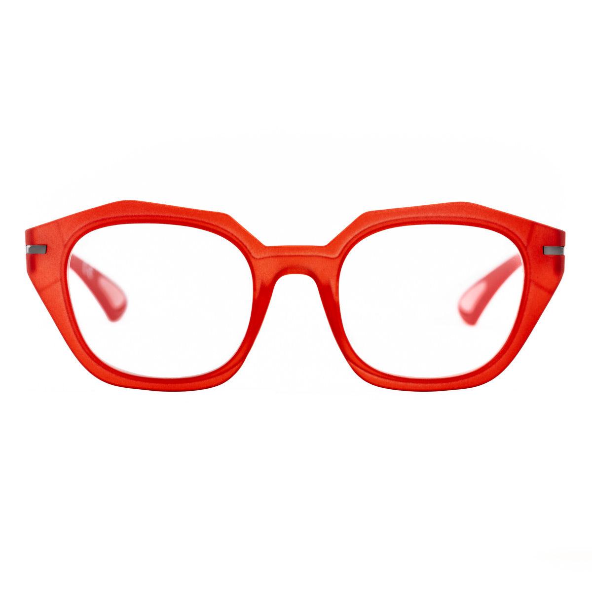 SOFIA C79 occhiali rossi soft touch crystal con design d'impatto e aste rosso lucido della Collezione Frame.