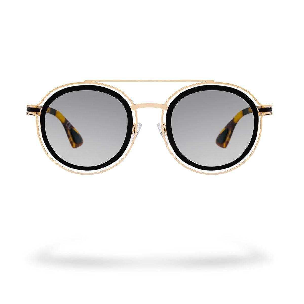 TAHITI C7 occhiali da sole fotocromatici con frontale oro lucido e aste avana soft touch.