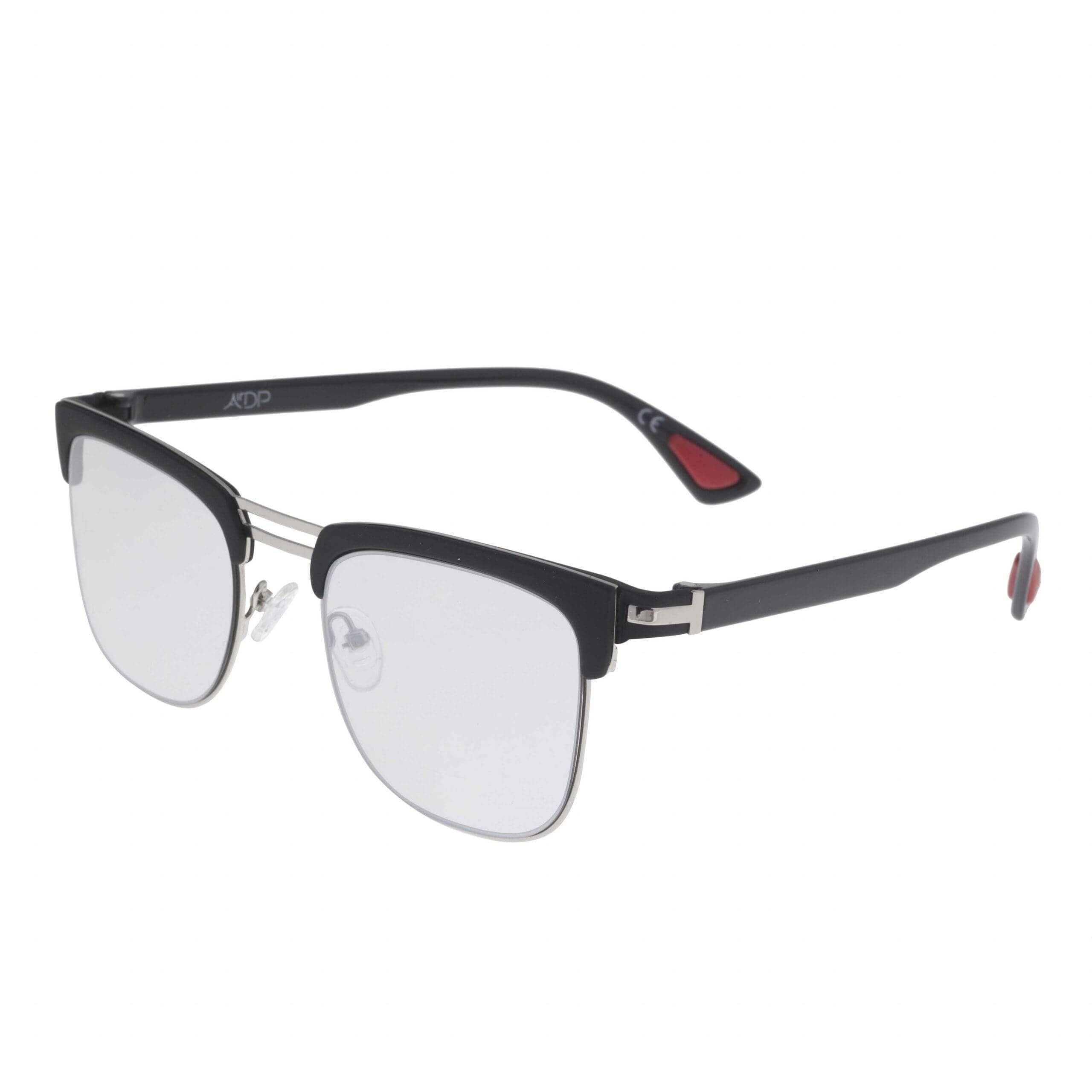 Occhiali da sole ZEUS C1 di AirDP Style, modello elegante e sofisticato, frontale nero e dettagli in grigio.