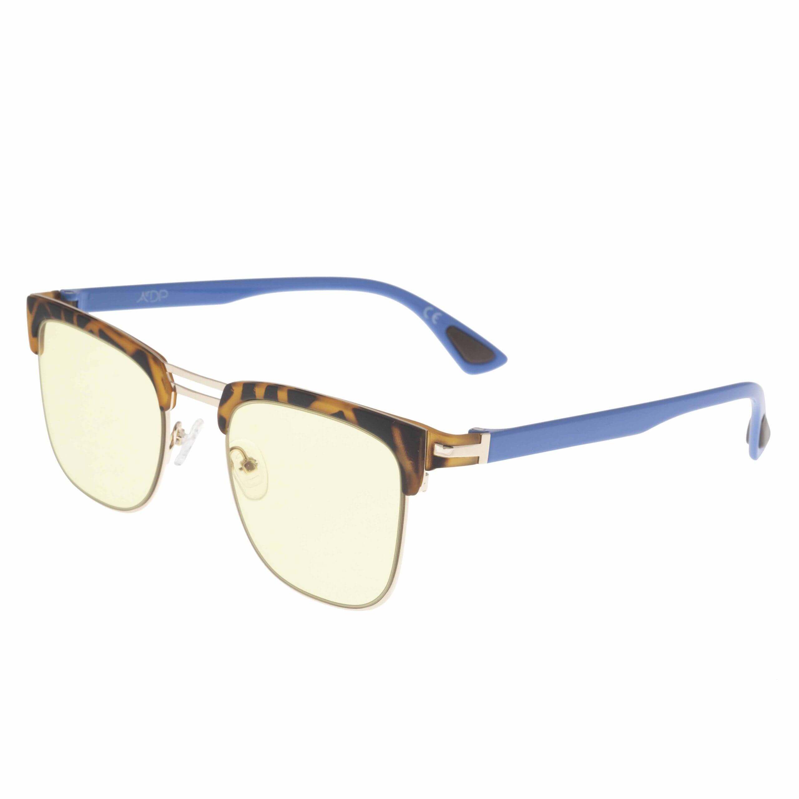 ZEUS C4 occhiali da uomo con montatura rettangolare, aste blu e design contemporaneo di AirDP Style.