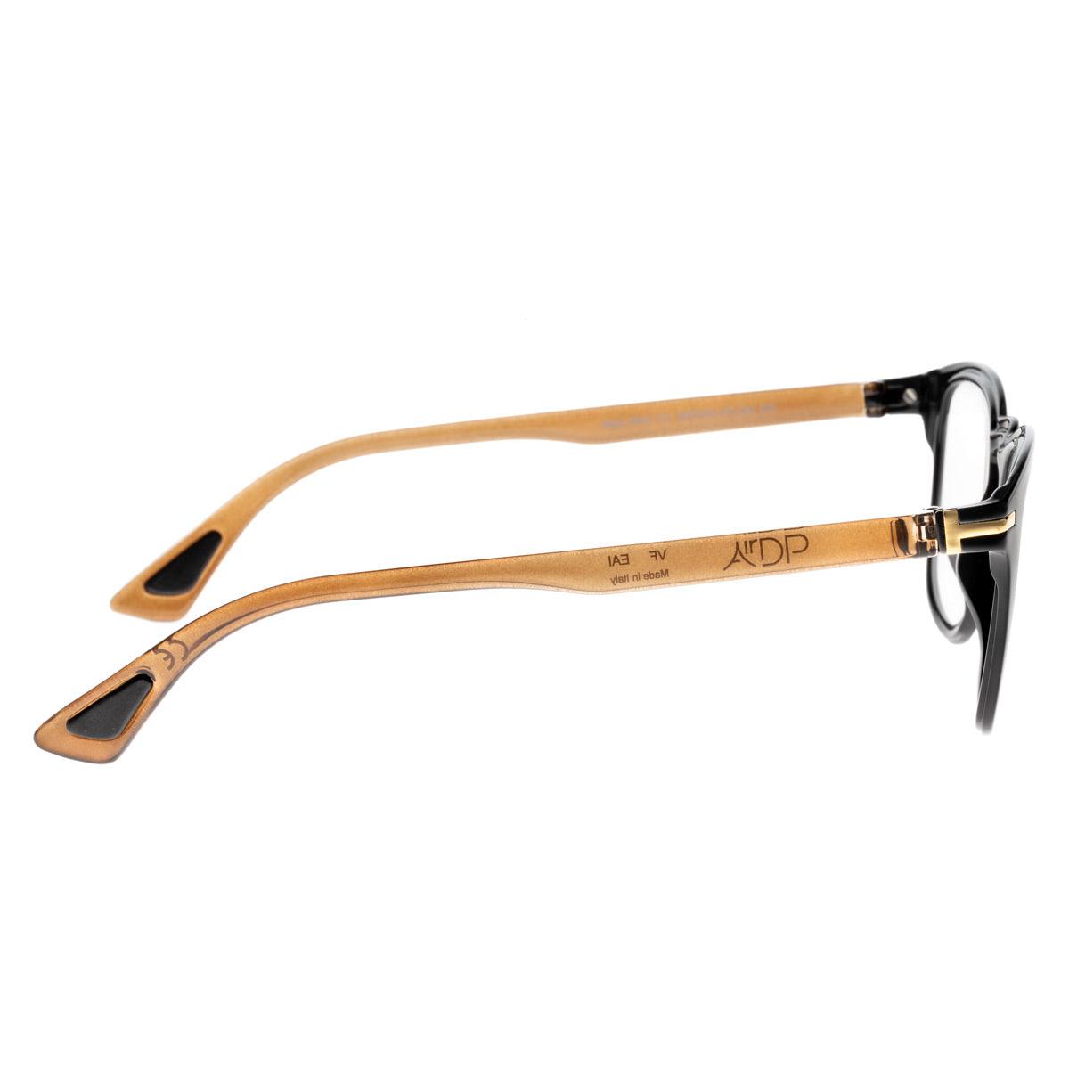 MAX C1 occhiali da sole da uomo con aste marroni lucide e frontale nero, collezione Frame Alessandro Del Piero.