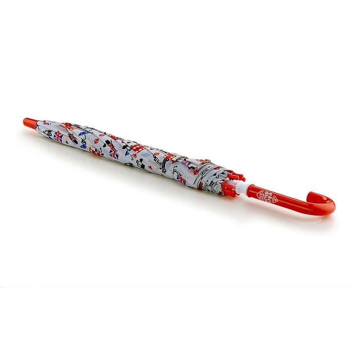 Ombrello Little London, design giocoso per bambini, 58 cm chiuso, tecnologia sicura per le mani, peso 207 g.