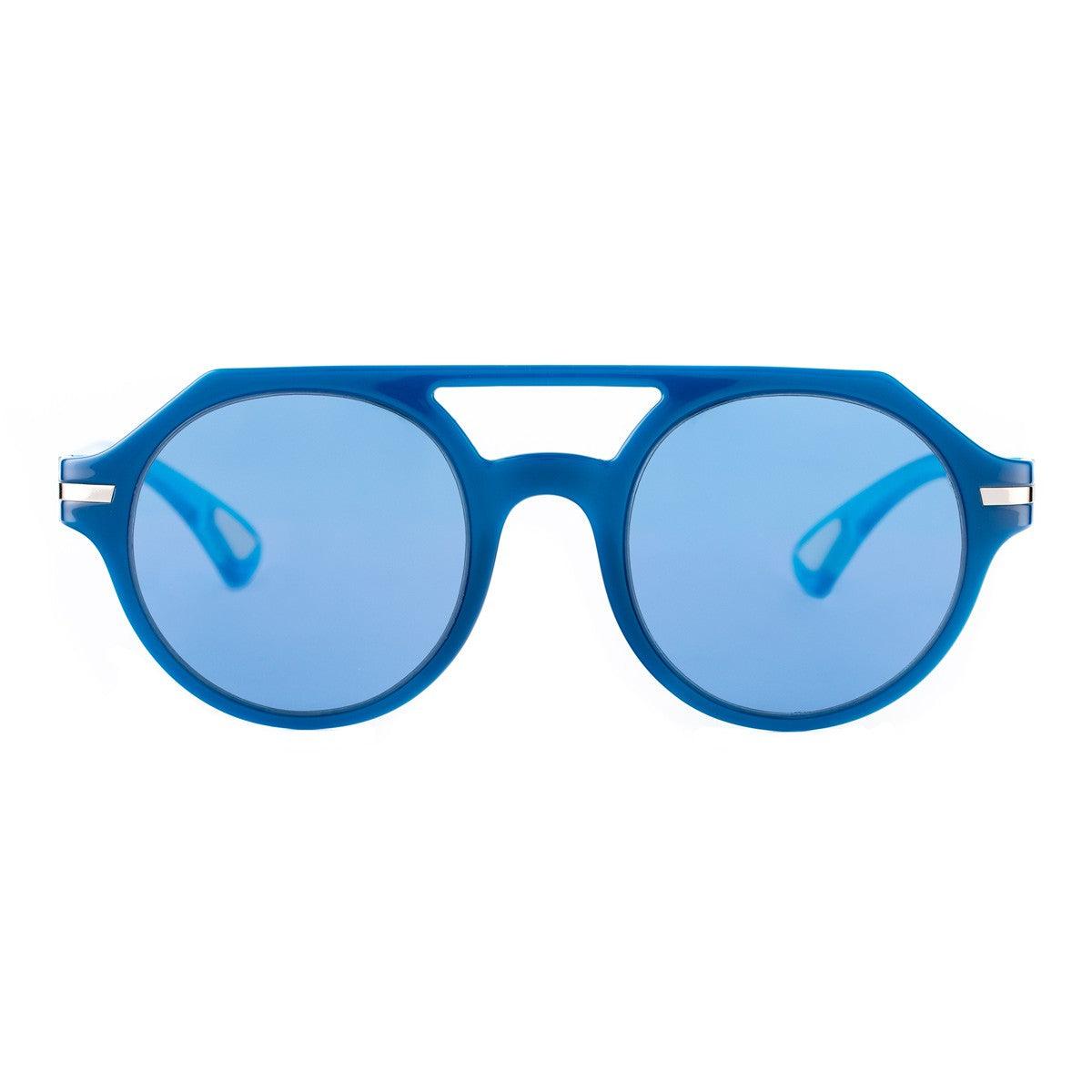 Occhiali PIERO C2 da uomo con frontale blu e lenti sole blu, design contemporaneo e raffinato.