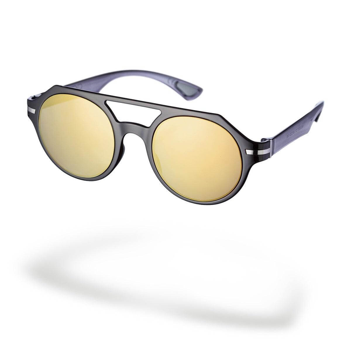 Occhiali da sole PIERO C6 con lenti oro specchiate e design elegante, parte della collezione Flexo.