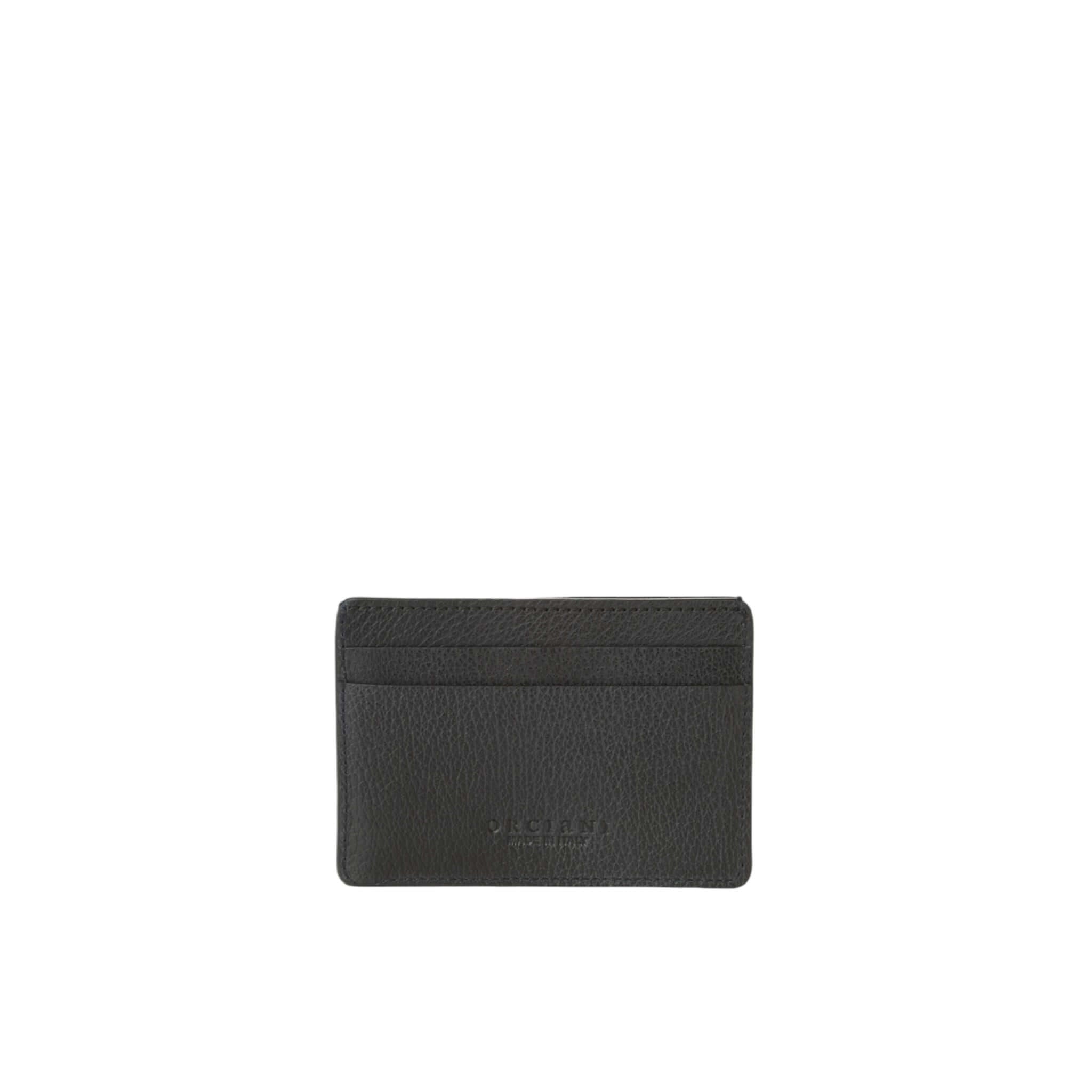 Portacarte Chevrette in Pelle nabuccata, colore verde scuro, design elegante e compatto per tasche e borse.