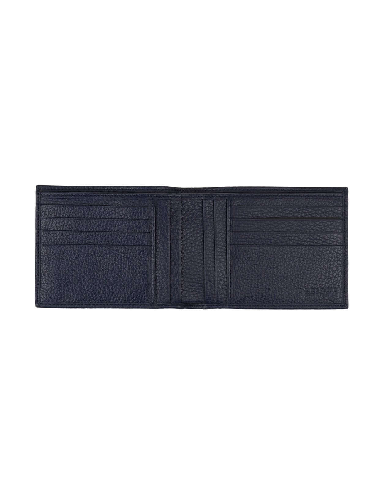 Portafoglio Micron in Pelle martellata, di colore blu, con scomparti per carte e design elegante e compatto.